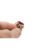 Oro amarillo de 14 quilates Rubí Anillo Vintage vrc043y